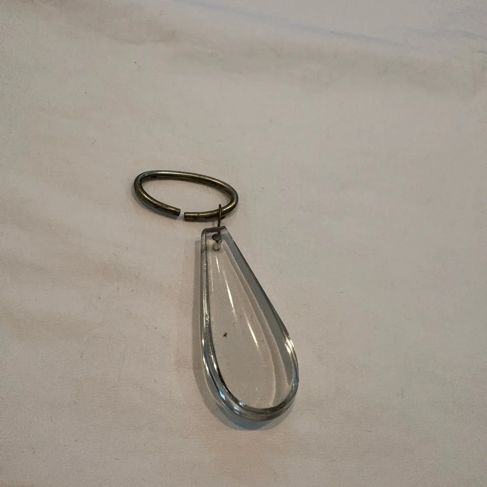 5 Glass Teardrops with Gold Accents